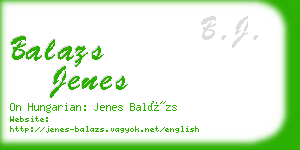 balazs jenes business card